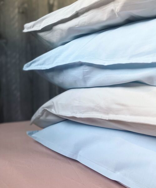 Taie d'Oreiller "Gris Perle" 50x70 en Percale de Coton 100 % Biologique