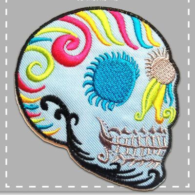 Totenkopf modern Skelett-A0804blueskull