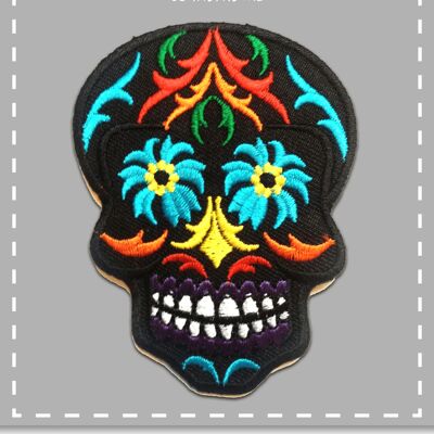 Totenkopf Skelett-A0834blackflowerskull