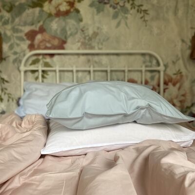 "Aqua" Pillowcase 50x70 in 100% Organic Cotton Percale