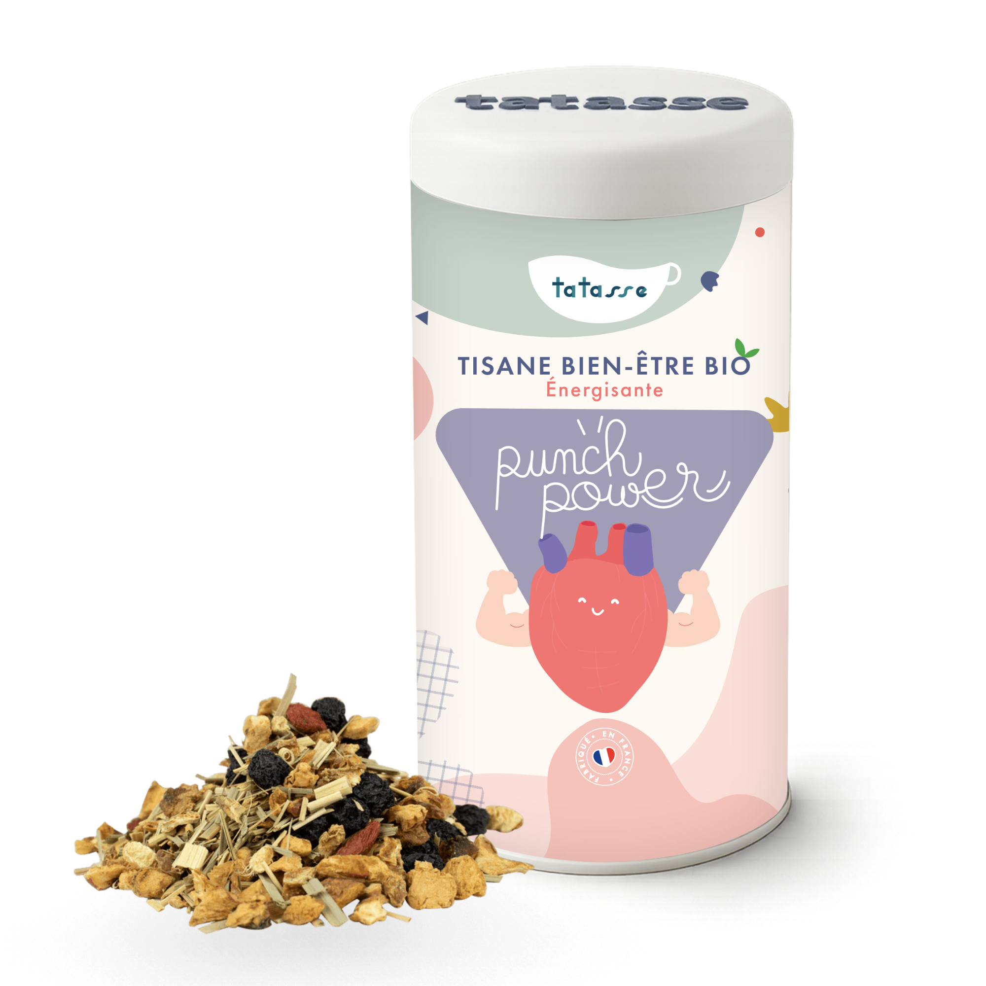 Organic lemon and ginger infusion – invigorating and spicy herbal tea – Punch Power