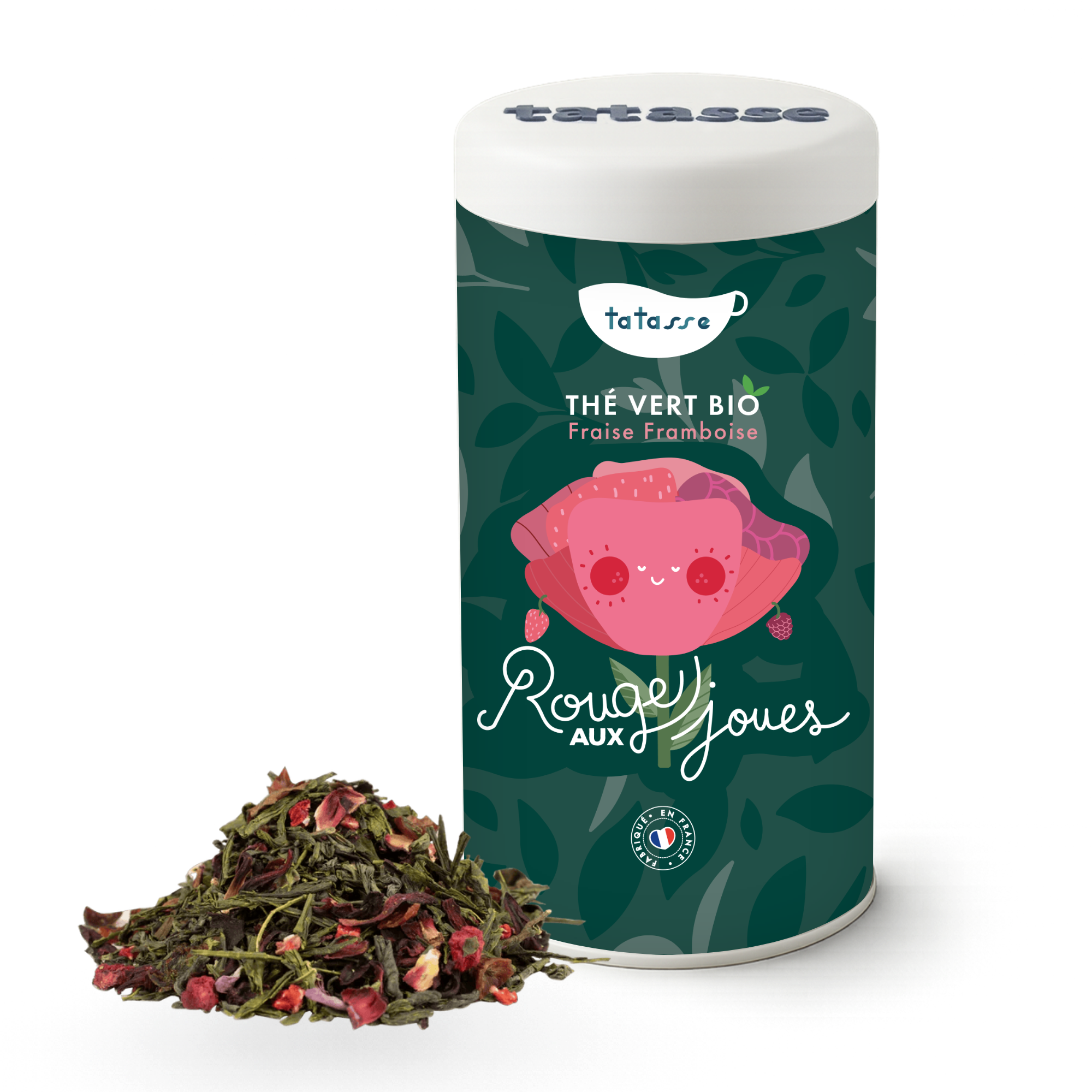 Organic strawberry raspberry green tea – fruity and creamy infusion – Cheeks red