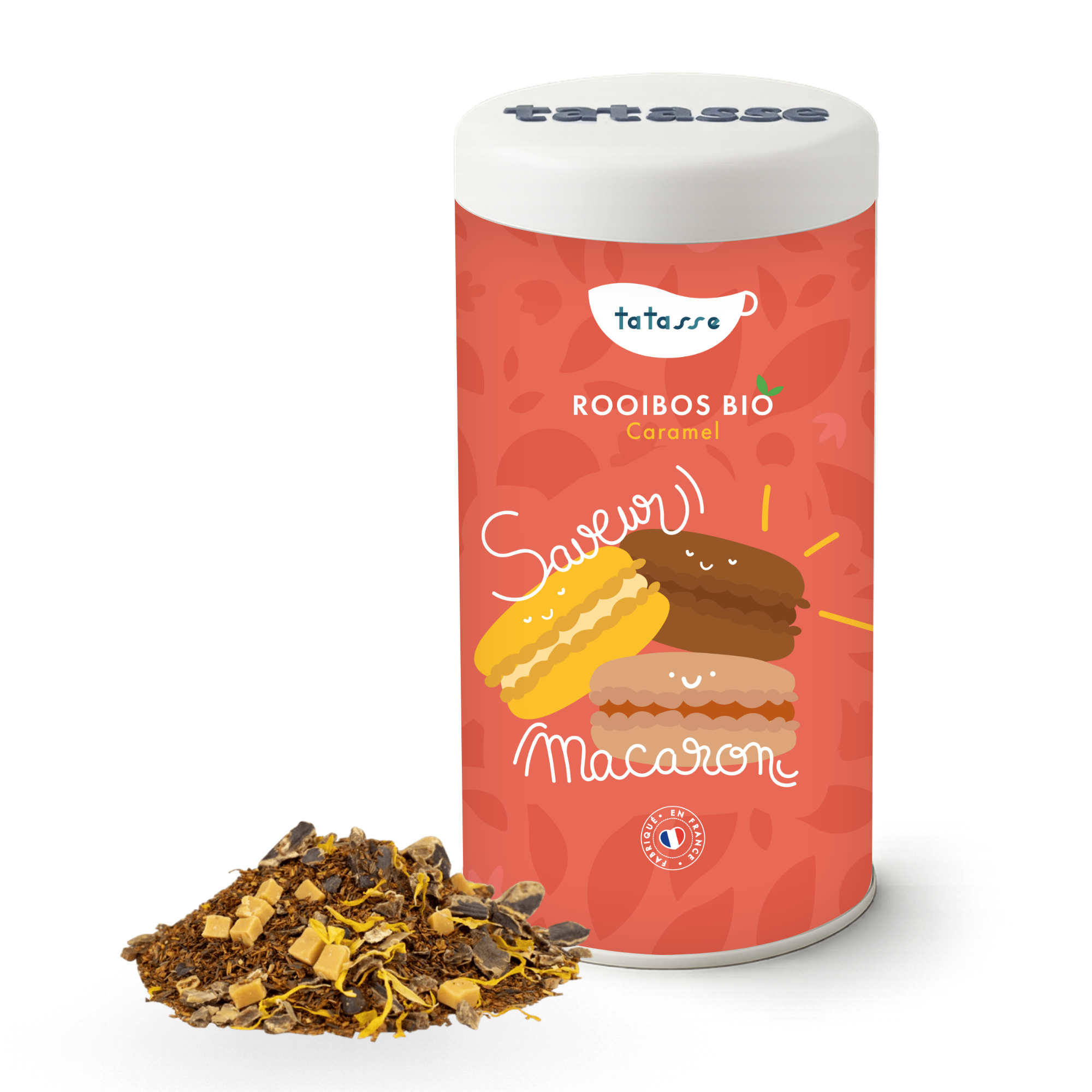 Organic rooibos caramel cream – gourmet infusion without theine – Macaron flavor – Tatasse