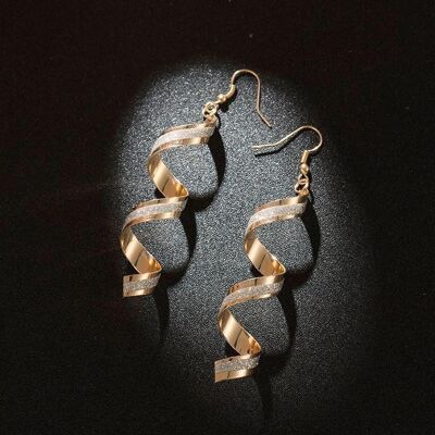 Shining Frosted Spiral Earrings - Gold
