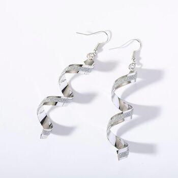 Boucles d'oreilles Spirale Givrée Brillante - Or 6