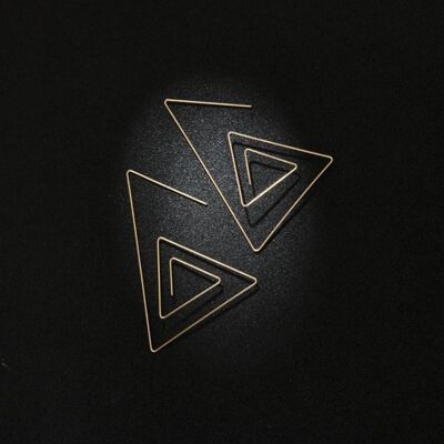 Große Dreieck-Ohrringe in Clipform - Gold
