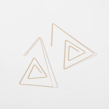 Boucles D'oreilles Clip Grand Triangle - Or 3