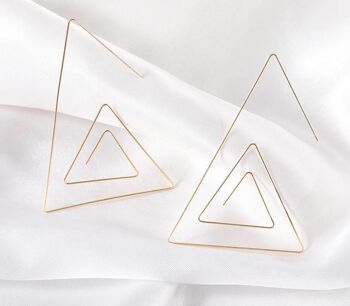 Boucles D'oreilles Clip Grand Triangle - Or 4