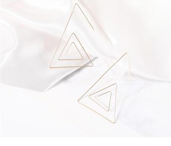 Boucles D'oreilles Clip Grand Triangle - Or 5