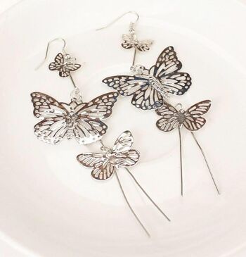 Boucles d'oreilles Slinky Big Butterfly - Argent 1