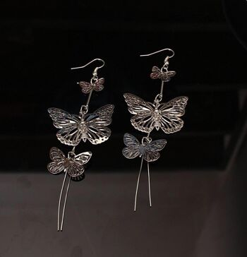 Boucles d'oreilles Slinky Big Butterfly - Argent 4