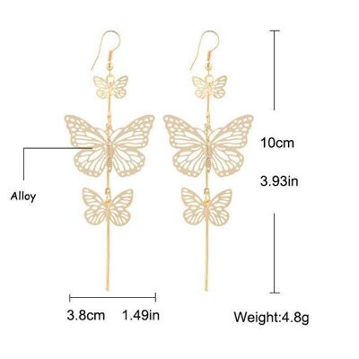 Slinky Big Butterfly Earrings - Gold