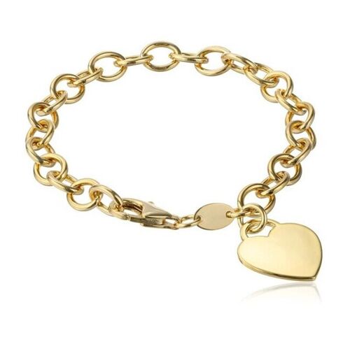 Interlocking hoop with heart bracelet Silver