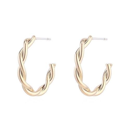C-shaped rope earrings - Golden