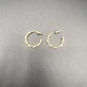 Boucles d'oreilles corde en forme de C - Doré 5