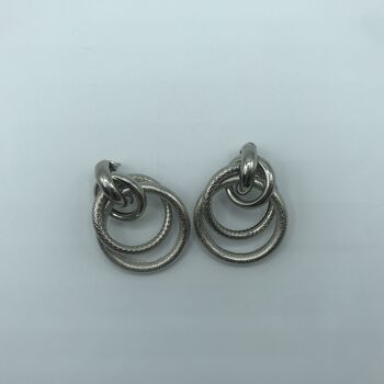 Boucles d'oreilles multi créoles motif serpent - Argent 8