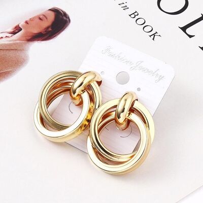 Dual crossed earrings - Golden