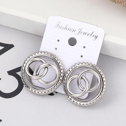 Honeycomb hoop earrings - Silver