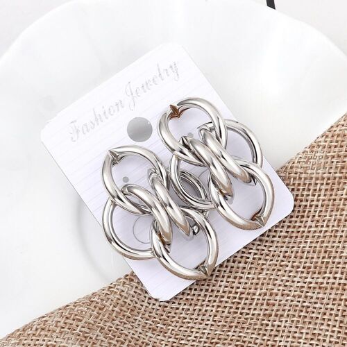 Interlocking hoop earrings - Silver