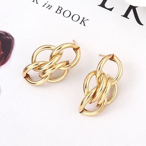 Interlocking hoop earrings - Golden