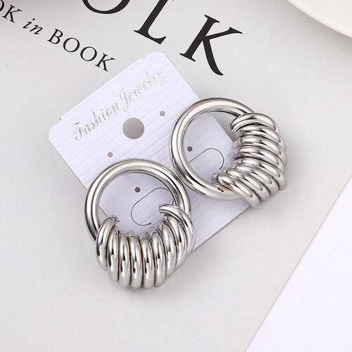 String ring earrings - Silver