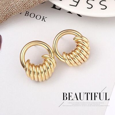String ring earrings - Golden