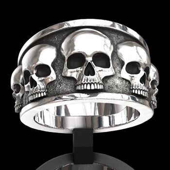 Bague multi-têtes de mort 3