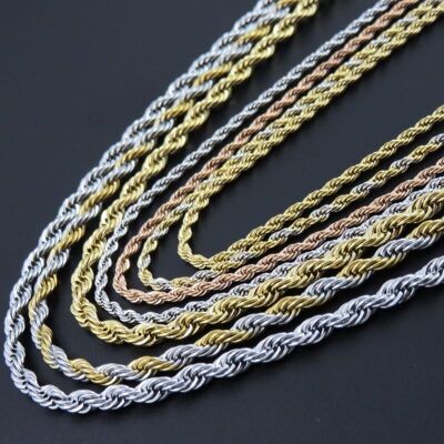 Collar de cuerda - 2.4 * 50cm Plata