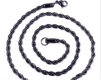 Collier corde - 4*55cm Noir 7