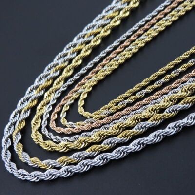 Collar de cuerda - 5 * 55cm Dorado