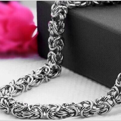 Collier chaîne boucle anneau - 7mm*55cm