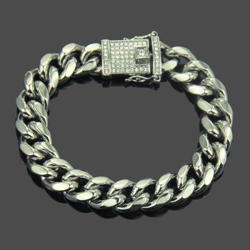 Bracelet gourmette clouté - Argent 1