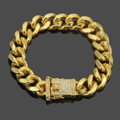 Besetztes Panzerkettenarmband - Golden