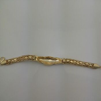 Chaîne serpent avec bracelet lion gravé - Doré 4