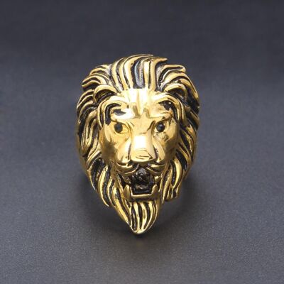 Bague lion oeil noir