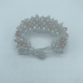 Bracelet perles de gravier colorées - Blanc 3