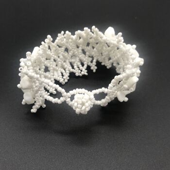 Bracelet perles de gravier colorées - Blanc 5