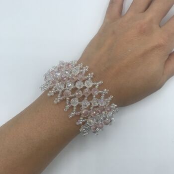 Bracelet perles de gravier colorées - Blanc 6