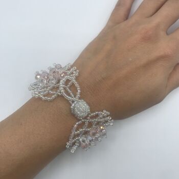 Bracelet perles de gravier colorées - Blanc 7