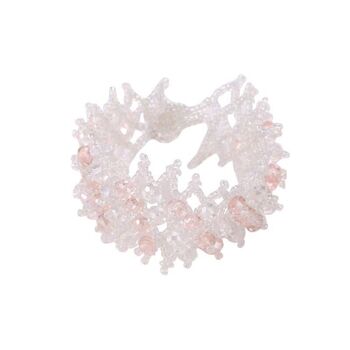 Bracelet perles de gravier colorées - Blanc 10