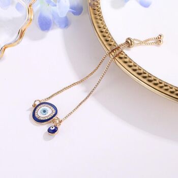 Collection de bracelets oeil du diable - Oeil de fleur bleu foncé 4