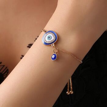 Collection de bracelets oeil du diable - Oeil de fleur bleu foncé 7