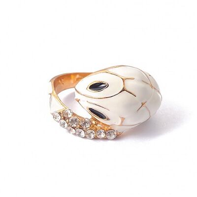 Bague petit serpent blanc