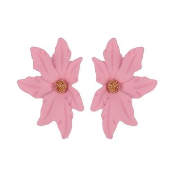 Boucles d'oreilles fleur dramatique - Blanc 5