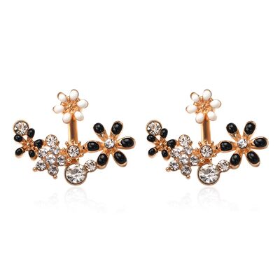 Coloured daisy hang back stud earrings - White