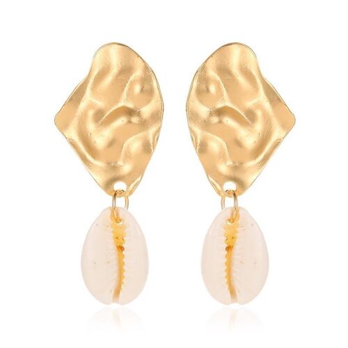 Irregular geometric-shaped with seal shell earrings collection - Knife-shaped