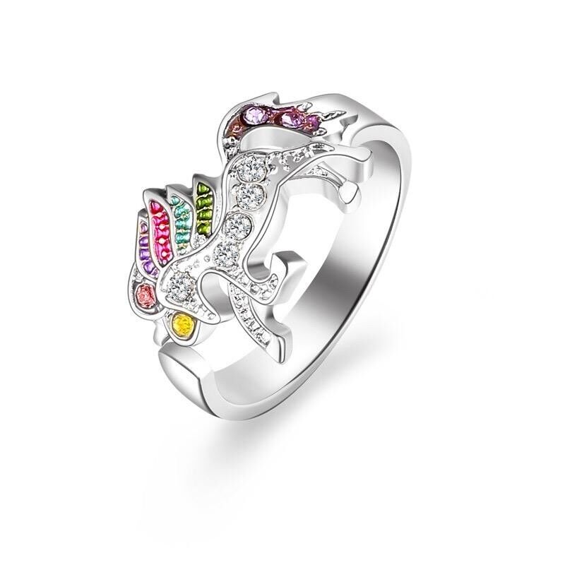Anello pony colorato - Argento