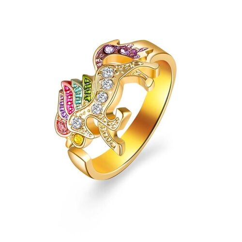 Coloured little pony ring - Golden
