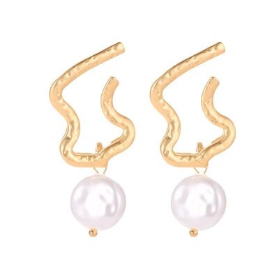 Sea wave with pearl earrings collection - Winding