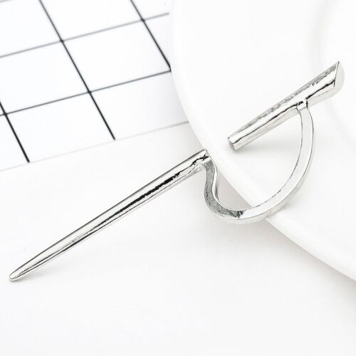 Vintage C-shaped puncture-like ear bone clip - Silver